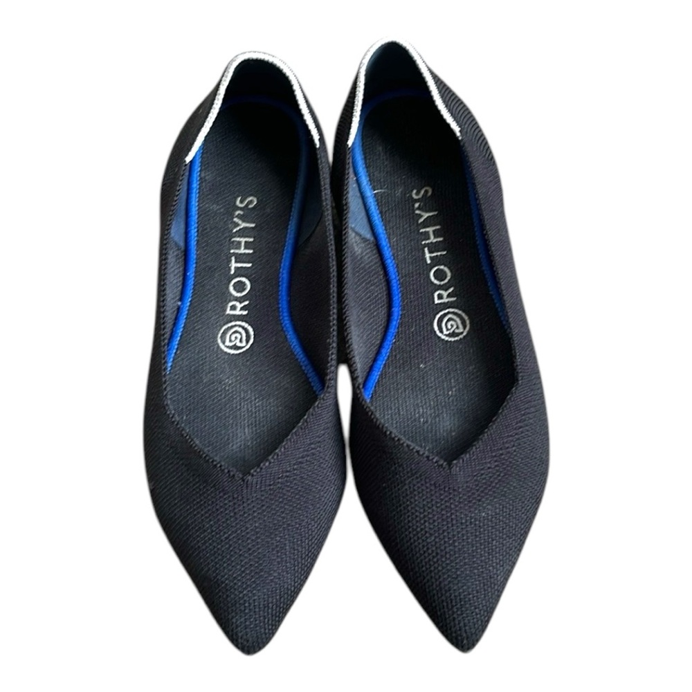 Rothy’s Women’s “The Point” Pointed Toe Recyclable Flats in Black, Size 8.5